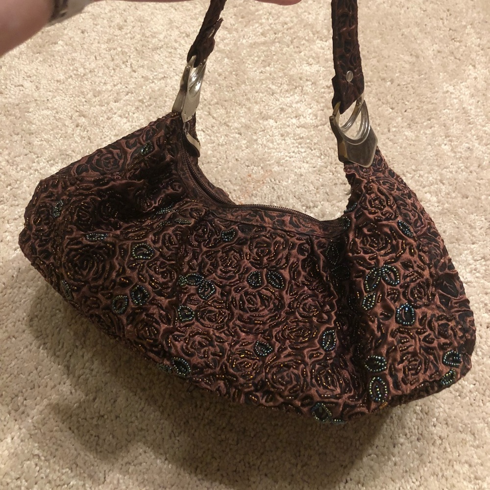 Vintage Beaded Purse - Brown